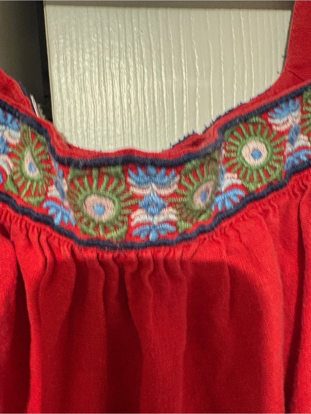 FARM Rio Red Embroidered Ruffle-Sleeve Maxi Dress - Picture 7 of 10